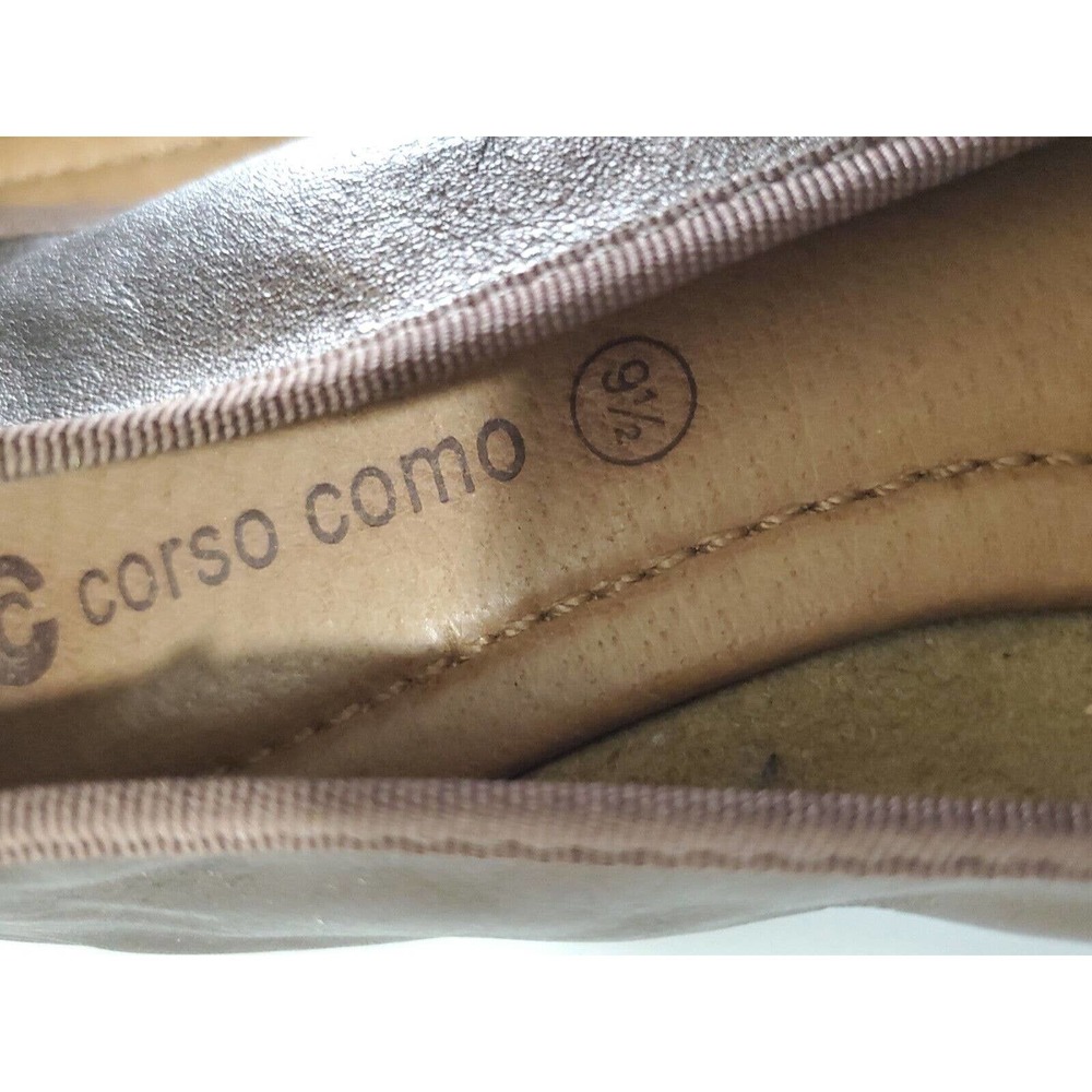 Corso Como Women's Slip On Flats Shoes Size 9.5 Frosted Brown Leather Round Toe - Picture 9 of 9